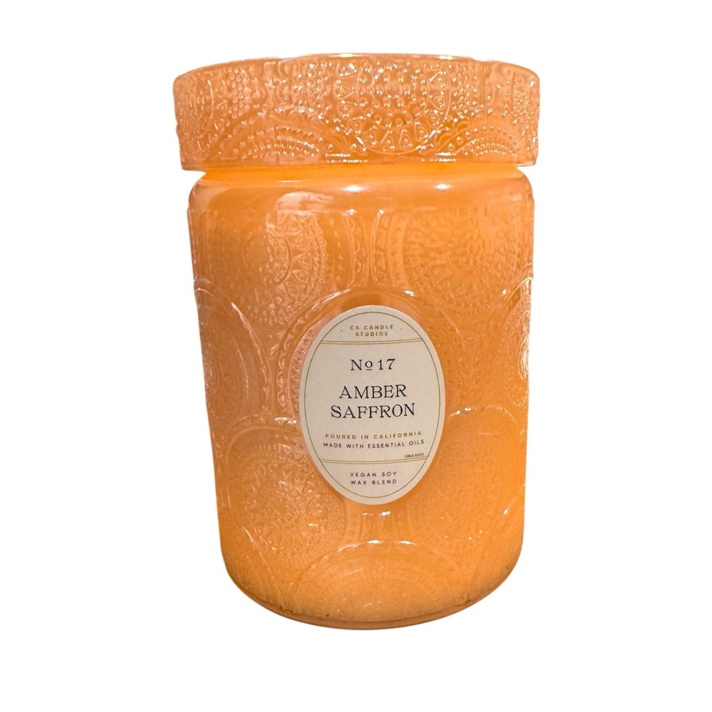 Leoben Company Amber Saffron Vegan Soy Wax Blend Candle, 18 Oz